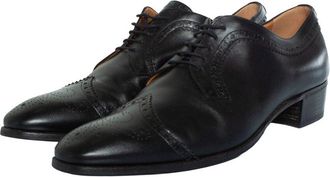 Gucci Mens Leather Lace Up Brocade Studded Heel (Authentic Pre-Loved)