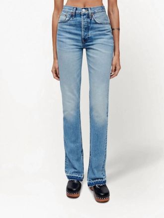 Re/Done Hi Rise Slit Boot Jean In Opal Indigo