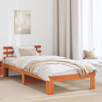 vidaXL Estructura De Cama Marr&oacute;n 75 X 190 Cm Madera Maciza De Pino Vidaxl