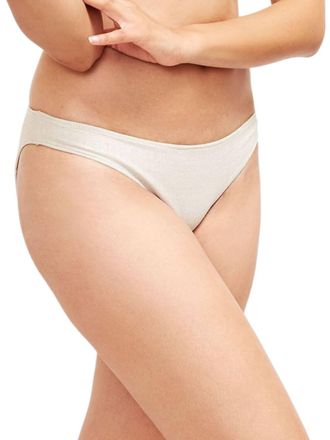 Sauipe Swimwear Classic Brief Bikini Bottom In Platinum