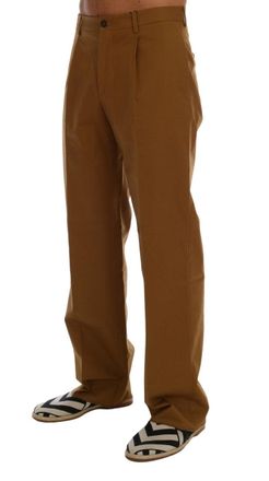 Dolce & Gabbana Mens Brown Stretch Cotton Pants