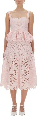 Self Portrait Lace Midi Peplum Dress