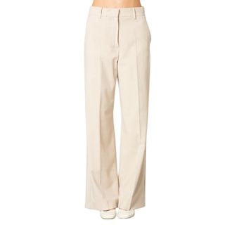 Max Mara Wide Trousers, female, Beige, Size: 2XS Wide-leg Trousers