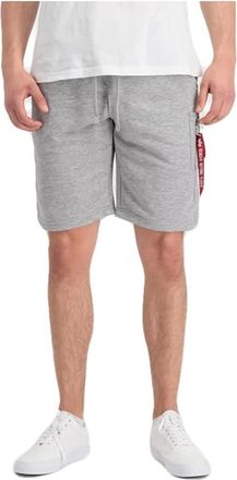 Alpha Industries Hombre, Pantalones cortos, Gris, Talla: L