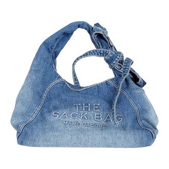 Marc Jacobs Handbags, female, Blue, Size: ONE SIZE The Bow Denim Mini Sack Bag