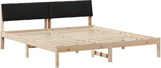 vidaXL Bed frame Brown and black 180 x 200 cm Solid pine wood vidaXL