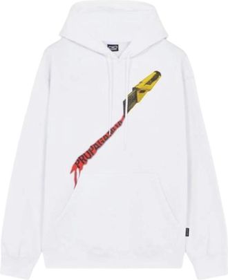 PROPAGANDA Katoenen hoodie met zeefdruk - Heren - Hoodies - Wit - S - Katoen - Hoodies & sweatvesten