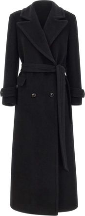 Tagliatore Cappotto doppiopetto Julia con cintura - Nero