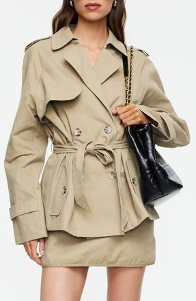 Lioness Trencherous Crop Coat in Tan at Nordstrom, Size X-Large