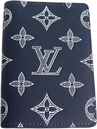 Louis Vuitton Pre-owned Wallets, male, Blue, Size: ONE SIZE Pre-owned Organis Poche Monogram Shadow Card Case