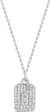 SHYMI Mini Pav&eacute; Initial Medallion Necklace in Silver at Nordstrom