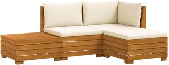 vidaXL Vidaxl 4 Uds. Conjunto De Sof&aacute;s De Exterior Madera De Acacia S&oacute;lida