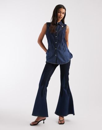 Wrangler x Lainey Wilson - Flame - Jeans a zampa color indaco-Blu