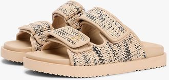 Tommy Hilfiger Womens Raffia Sandal - Natural/Black - US 10 / EU 42