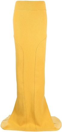 Rick Owens panelled knitted skirt - women - Spandex/Elastane/Cashmere/Wool - S - 12 LEMON
