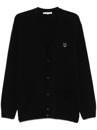 Maison Kitsuné Cardigan con applicazione Bold Fox Head - Nero