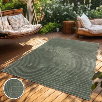 Paco Home Paco Home - Alfombra Salon De Habitacion Cocina Exterior Terraza Jardin Nordica Boho Chic 160x230 Cm, Verde