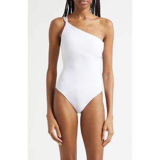 Max Mara Cappa Beachwear One-Shoulder One-Piece Swimsuit in White at Nordstrom, Size X-Large
