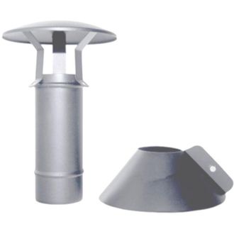 MBM Canna fumaria tubo coassiale INOX D. 80/125 terminale verticale stufa pellet CE Made in Italy