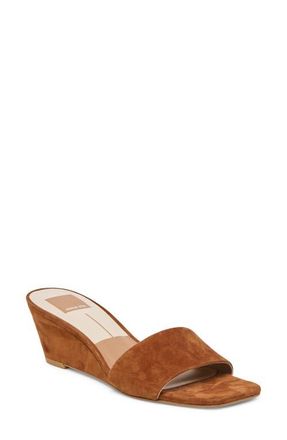 Dolce Vita Qaily Wedge Sandal in Brown Nubuck at Nordstrom, Size 9.5
