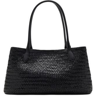 Mango Braided Leather Shoulder Bag in Black at Nordstrom