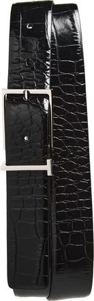 Tom Ford T Loop Croc Embossed Patent Leather Belt in Black at Nordstrom, Size 110