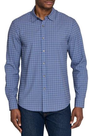 W.R.K Basic Slim Fit Navy Plaid Performance Button-Up Shirt at Nordstrom, Size Xx-Large