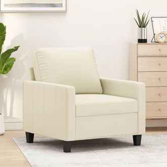 vidaXL Sill&oacute;n Cuero Sint&eacute;tico Crema 60 Cm Vidaxl
