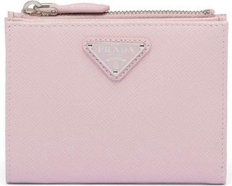 Prada triangle-logo Saffiano leather wallet - women - Leather - One Size - Pink
