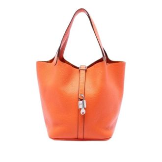 Herm&egrave;s Pre-owned Picotin 22 - Dames - Vintage Tas - Oranje - ONE Size - Leer - Vintage