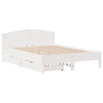 Berkfield Home Full Bed Frame without Mattress White 120x200 cm Solid Wood Pine | Size: Small Double