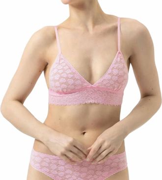 Mey Womens Savage Lace Triangle Bralette In Paradise Pink