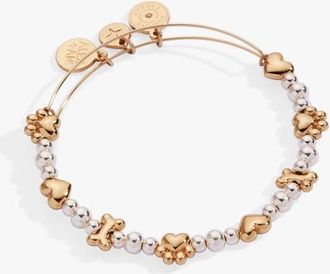 Alex and Ani Puppy Love Beaded Bangle in Gold at Nordstrom