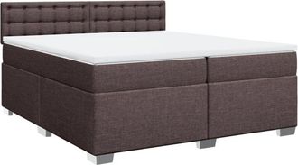 vidaXL Vidaxl - Cama Box Spring Con Colch&oacute;n Tela Marr&oacute;n Oscuro 200x200 Cm