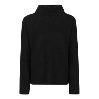 Aragona Trui met lange mouwen en col - Dames - Cashmere truien - Zwart - S - Kasjmier - Truien & Vesten