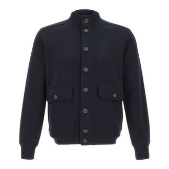 KANGRA Truien & Vesten, Heren, Blauw, 2Xl, Wol, Cardigan