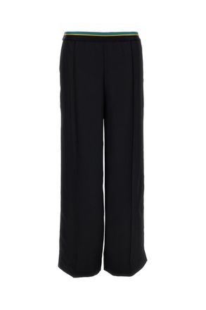 Plan C Black Sable Straight-Leg Pants