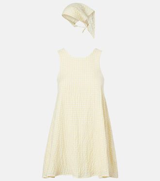 Montce Swim Betsie gingham minidress and scarf set