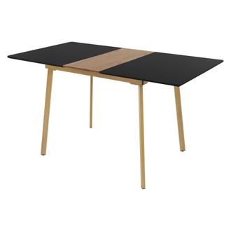 ML Design Mesa De Comedor Extensible De Madera Negra 110/140 X 75 X 76,5 Cm Mesita Rectangular Para Sal&oacute;n O Cocina Capacidad De 4-6 Personas Estilo Escandinavo 