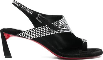 Christian Louboutin Viva Condora Strass - Dames - Sandalen met hakken - Zwart - 36 EU - Su&egrave;de - Schoenen