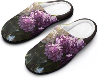 Generic Beautiful Peonies Flowers Mens Slippers Comfortable And Non-slip Cotton Slipper Shoe for House