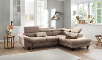 HOME AFFAIRE Ecksofa »Pilot L-Form« mit Kopfteilverstellung, wahlweise mit Bettfunktion & Bettkasten