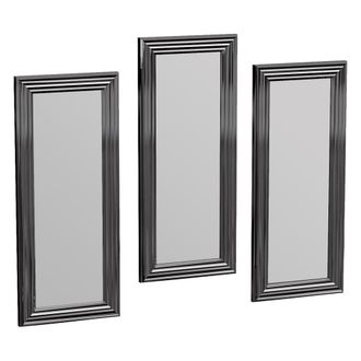 Dmora Espejo Guarcino, Modulable, Set De 3, Forma Rectangular, 30x70h Cm Plata