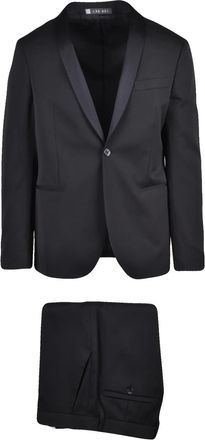 Lab 001 Black Polyester Formal Suit