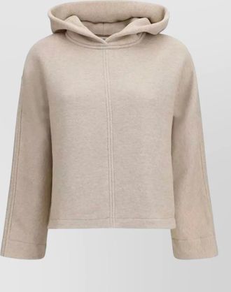 Max Mara hooded knit sweater long sleeves straight hem