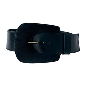 Sportmax Maxi Leren Riem - Dames - Riemen - Zwart - M/L - Leer - Accessoires