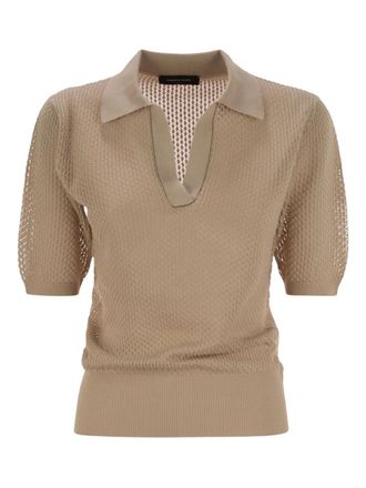 Fabiana Filippi V-neck short-sleeve polo shirt - Neutrals