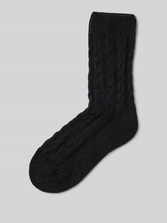 Camano Socken mit Zopfmuster in Black, Gr&ouml;&szlig;e 35-38