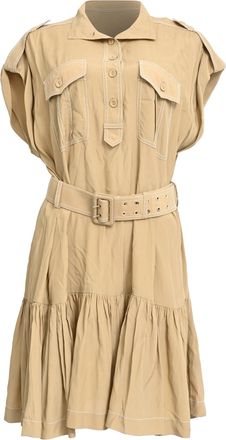 Zimmermann Utility Belted Mini Dress in Beige Viscose