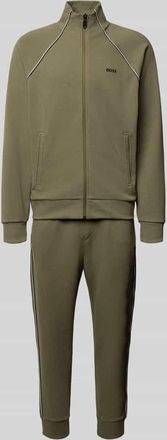 HUGO BOSS Regular Fit Sweat-Anzug aus Baumwoll-Mix Modell TRACKSUIT SET in Beige, Gr&ouml;&szlig;e XXL